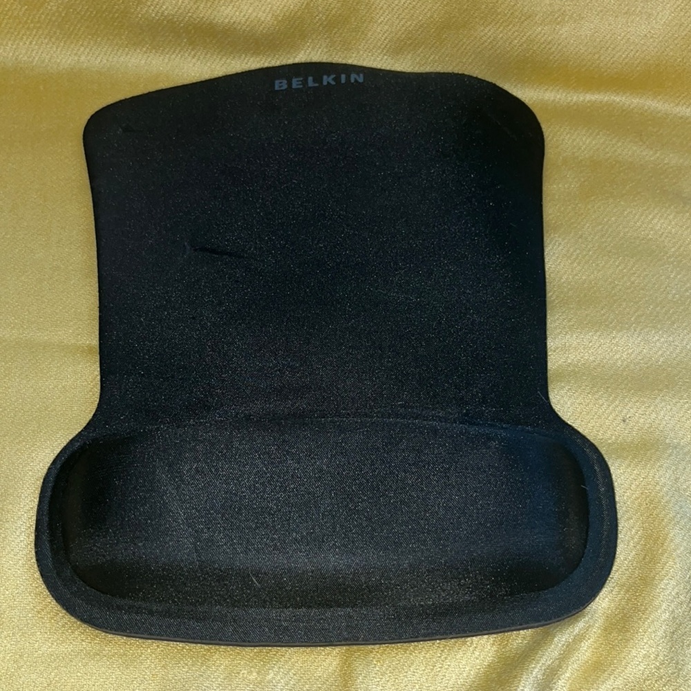 mouse pad by Belkin with a nice, thick padded wrist rest for better ergonomics